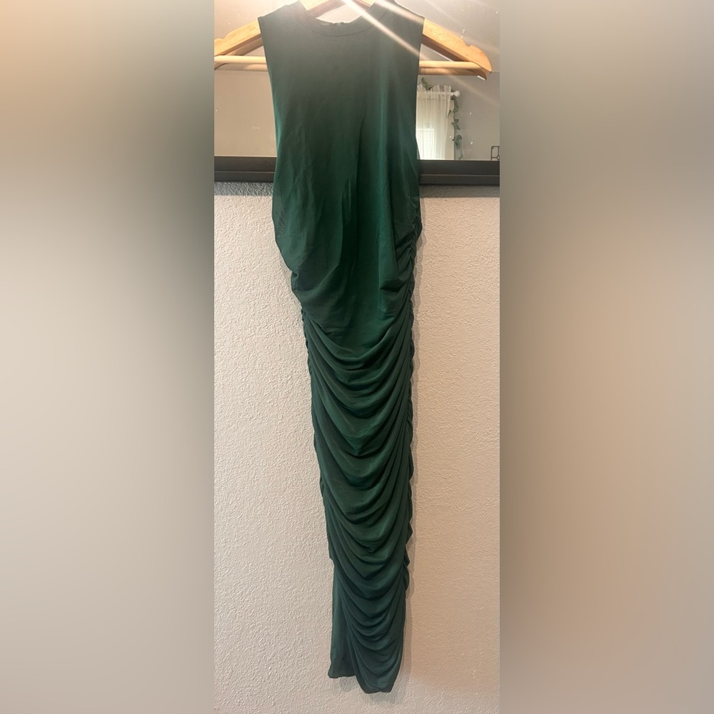 Elegant Green Ruched Dress